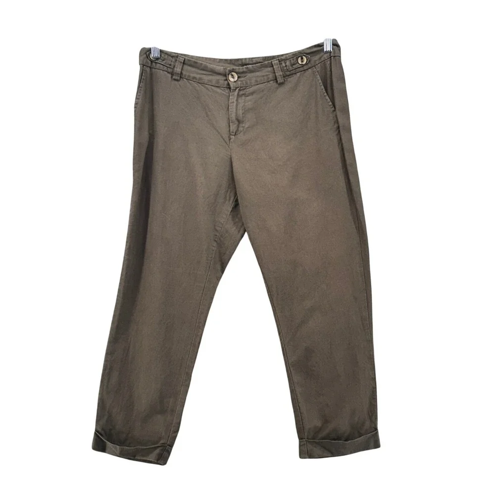 Banana Republic Linen Pants Olive Green 10